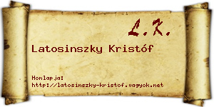 Latosinszky Kristóf névjegykártya