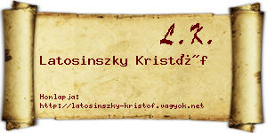 Latosinszky Kristóf névjegykártya