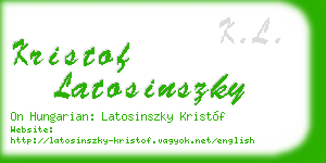 kristof latosinszky business card